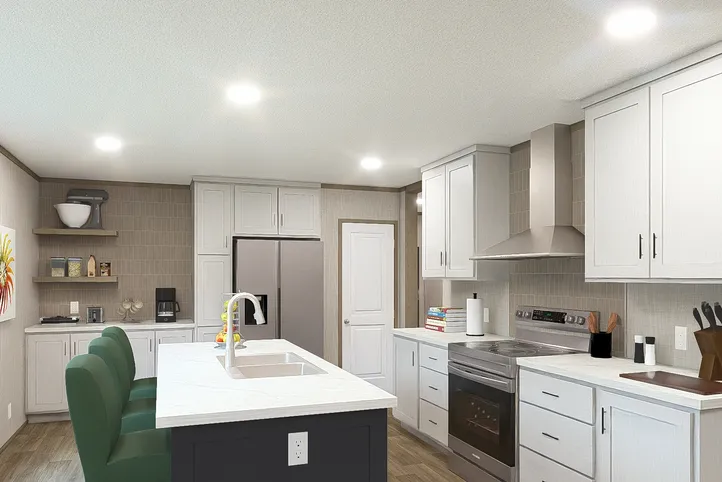Tranquility.The RAINIER Kitchen. This Manufactured Mobile Home features 4 bedrooms and 3 baths.