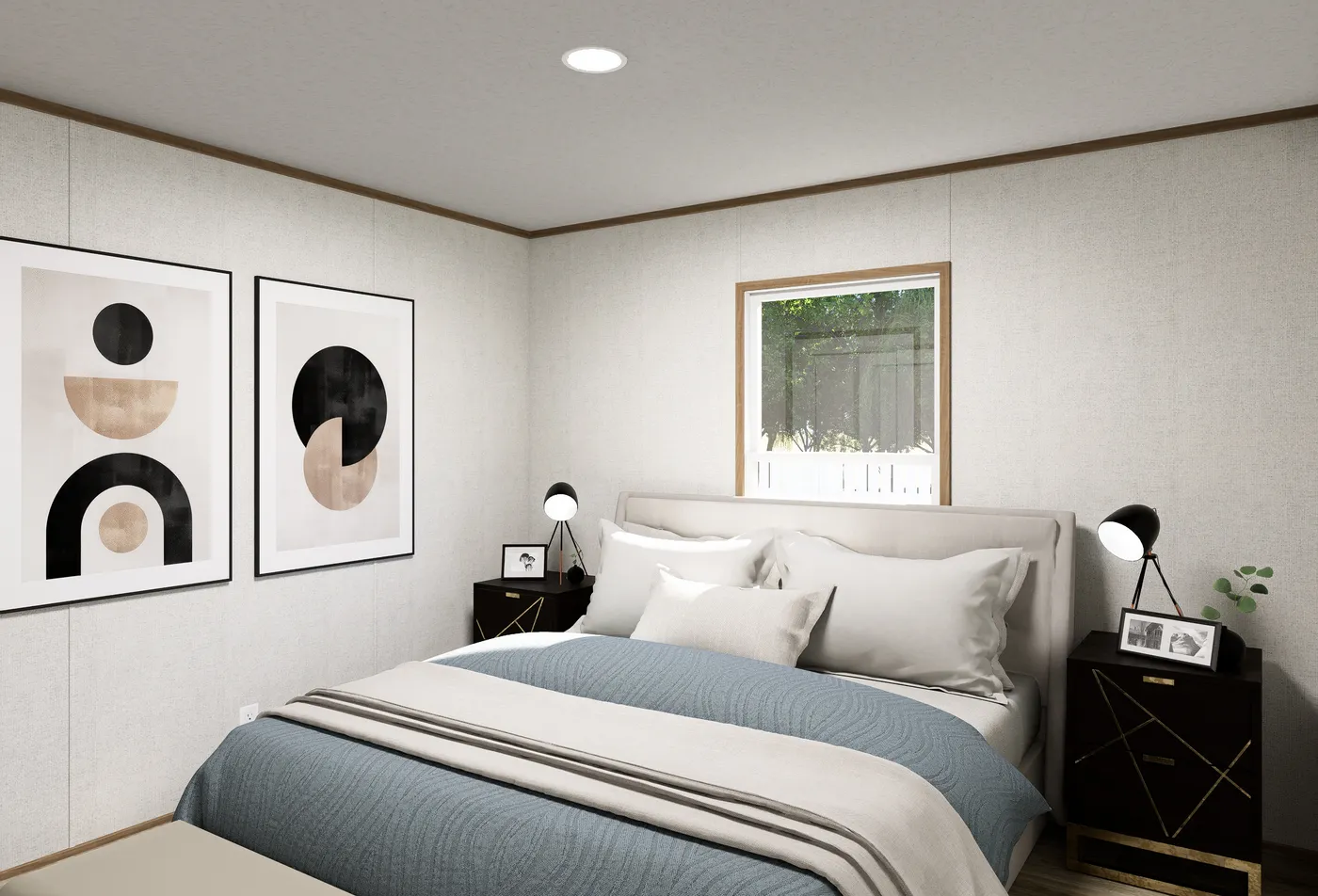 The HAVEN Guest Bedroom. This Manufactured Mobile Home features 3 bedrooms and 2 baths.