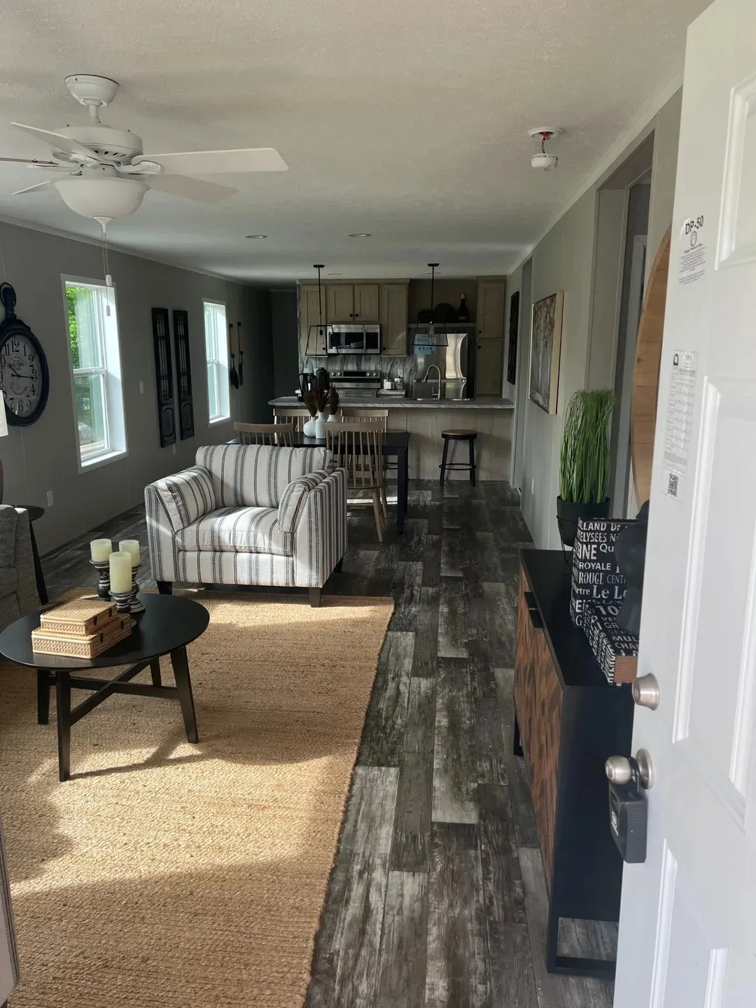 The JADE Living Room. This Manufactured Mobile Home features 2 bedrooms and 1 bath.