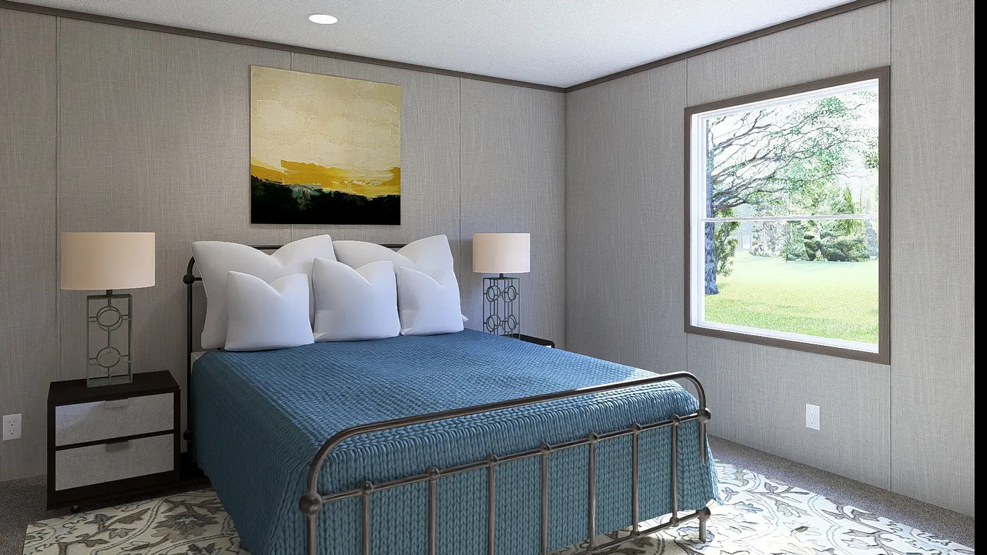 The LEGEND BIG BOY Bedroom. This Manufactured Mobile Home features 4 bedrooms and 2 baths.