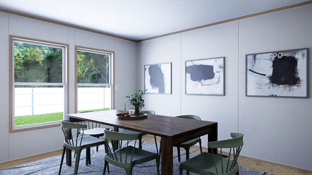 The SOLACE Dining Area. This Manufactured Mobile Home features 4 bedrooms and 2 baths.
