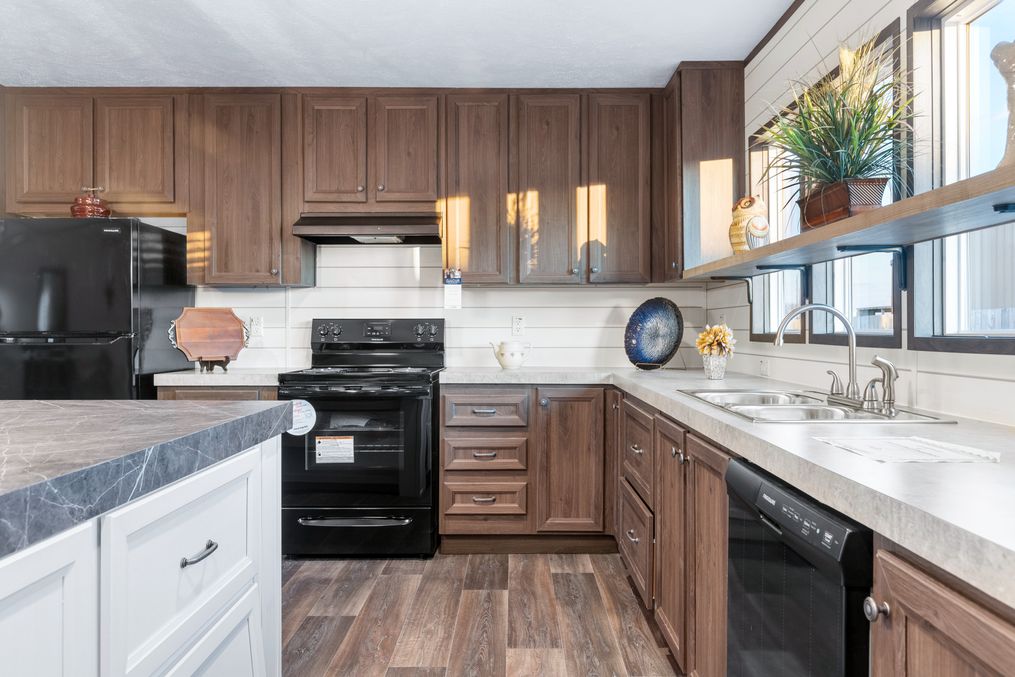 The HERCULES Kitchen. This Manufactured Mobile Home features 4 bedrooms and 2 baths.