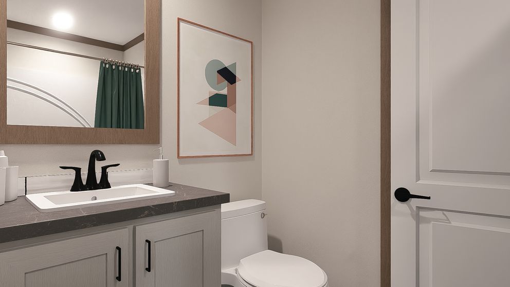 The EVERETT Guest Bathroom. This Manufactured Mobile Home features 4 bedrooms and 3 baths.