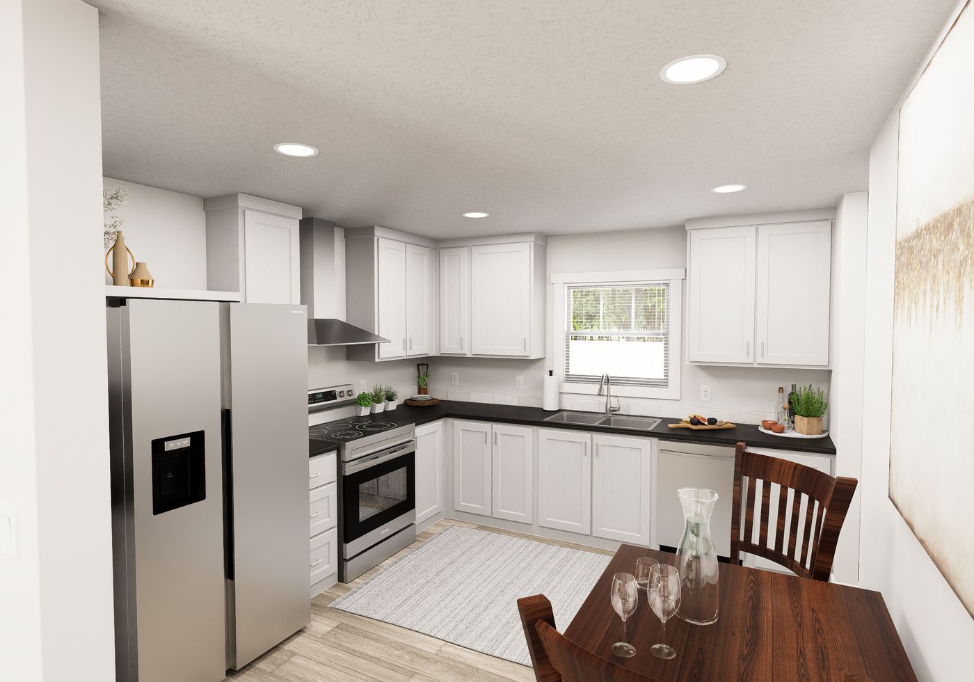 The RIGHT CHOICE 108 Kitchen. This Manufactured Mobile Home features 3 bedrooms and 2 baths.
