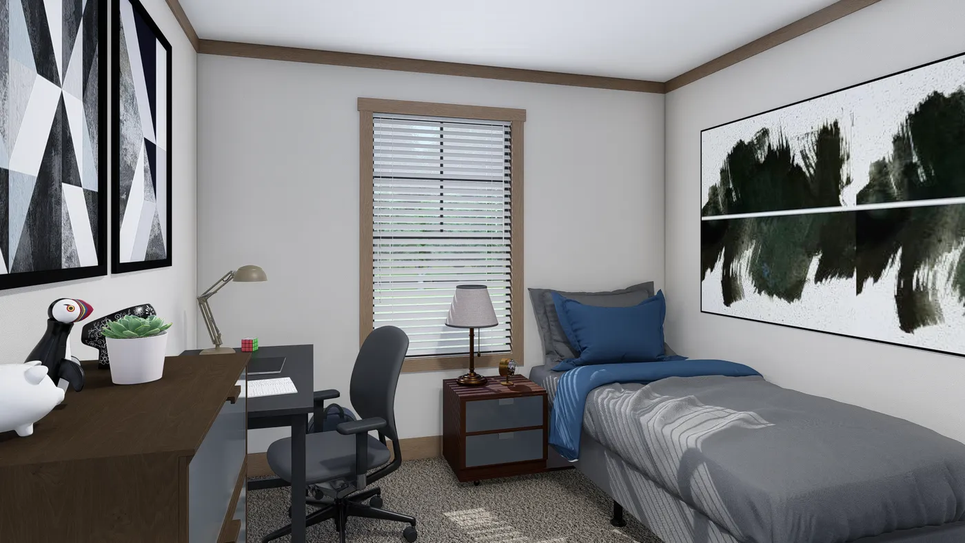 The WILDER Bedroom. This Manufactured Mobile Home features 3 bedrooms and 2 baths.