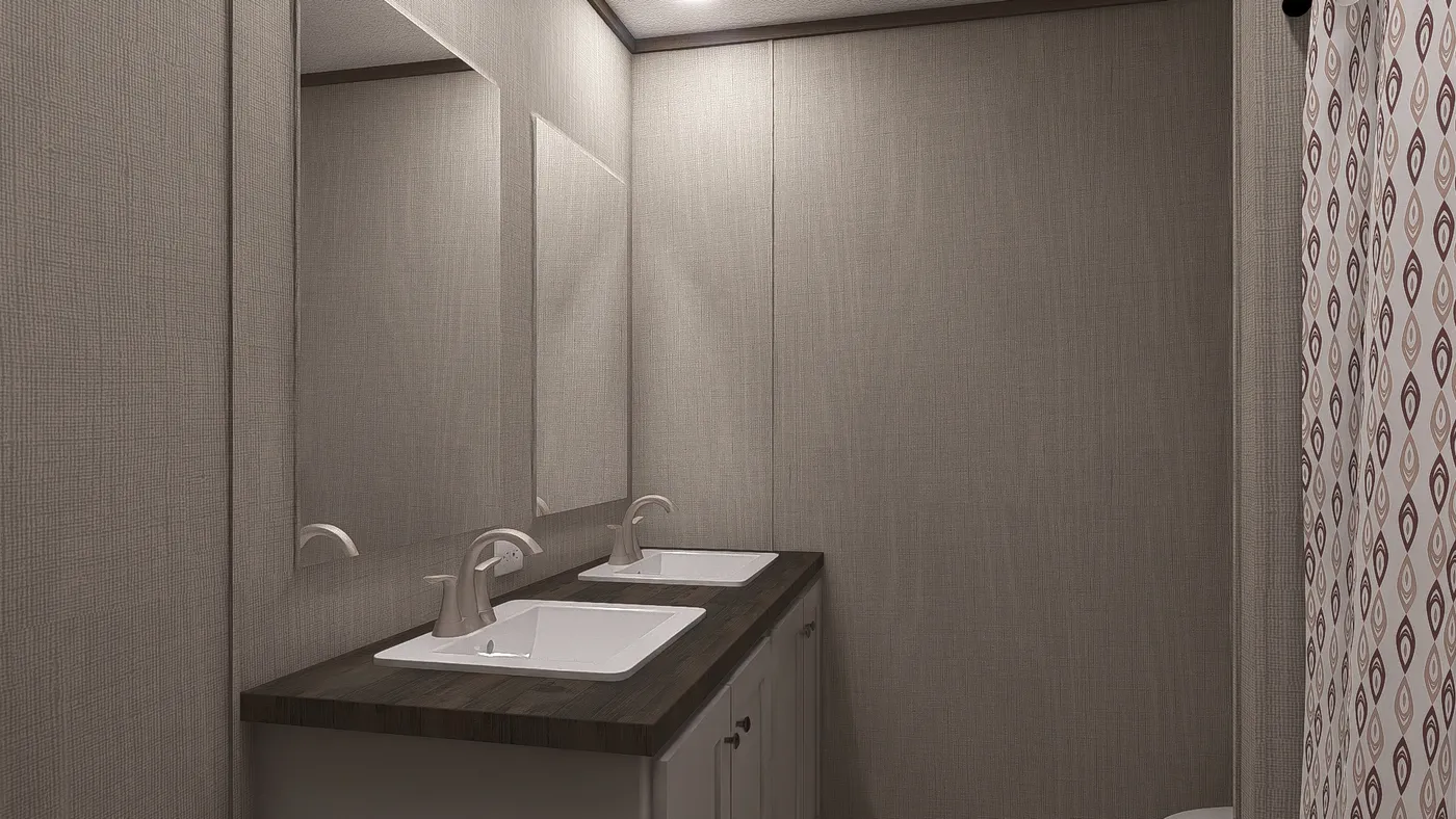 The ULTRA BREEZE 28X52 Guest Bathroom. This Manufactured Mobile Home features 3 bedrooms and 2 baths.