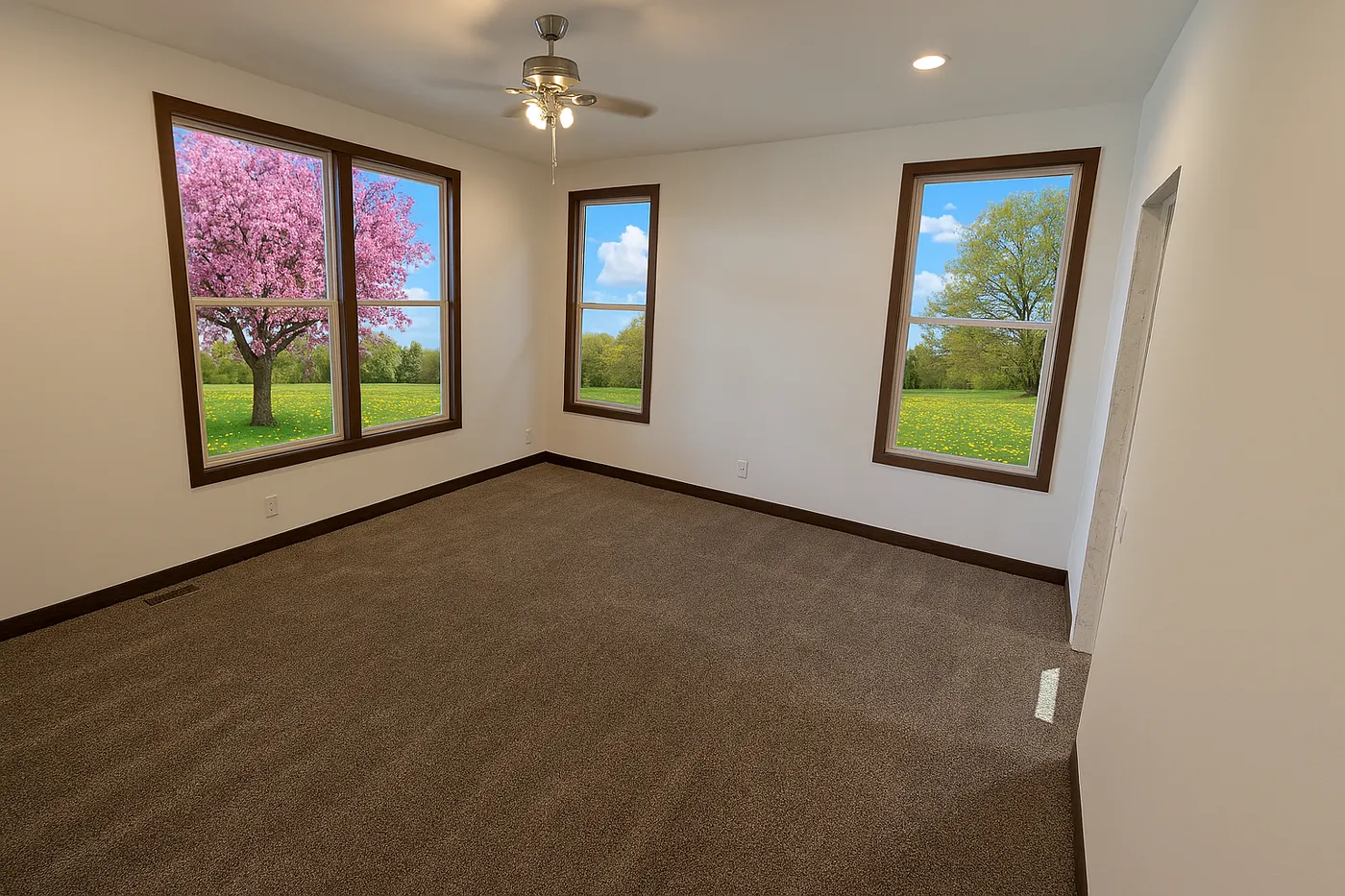 The LEGEND 402 MOD Primary Bedroom. This Modular Home features 3 bedrooms and 2 baths.