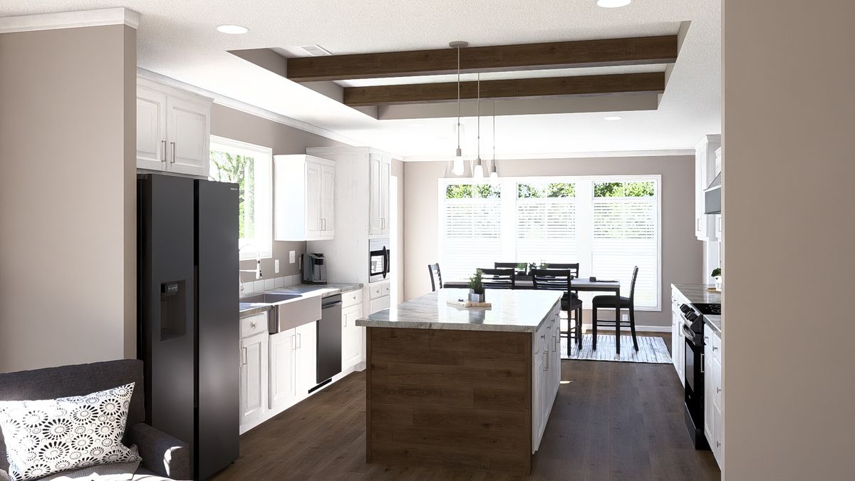 The THE ABIGAIL II Kitchen. This Manufactured Mobile Home features 3 bedrooms and 2 baths.