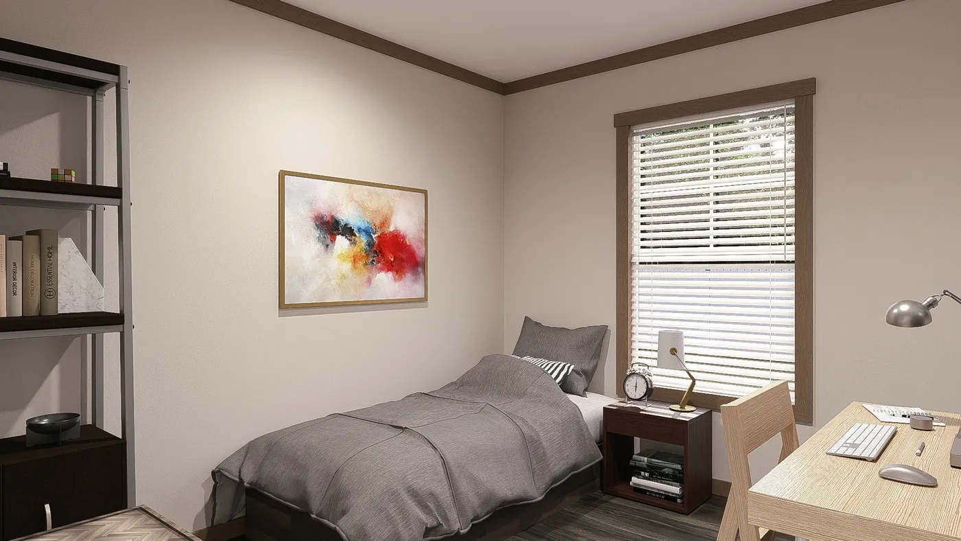 The LEXI Guest Bedroom. This Manufactured Mobile Home features 3 bedrooms and 2 baths.