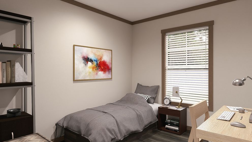 The LEXI Guest Bedroom. This Manufactured Mobile Home features 3 bedrooms and 2 baths.