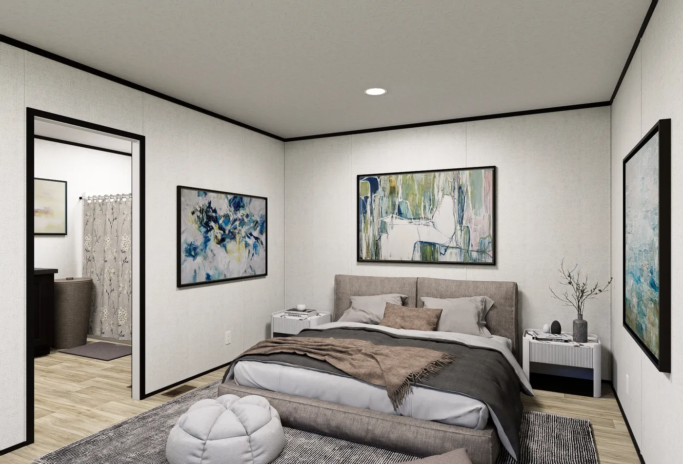 The OASIS Primary Bedroom. This Manufactured Mobile Home features 3 bedrooms and 2 baths.