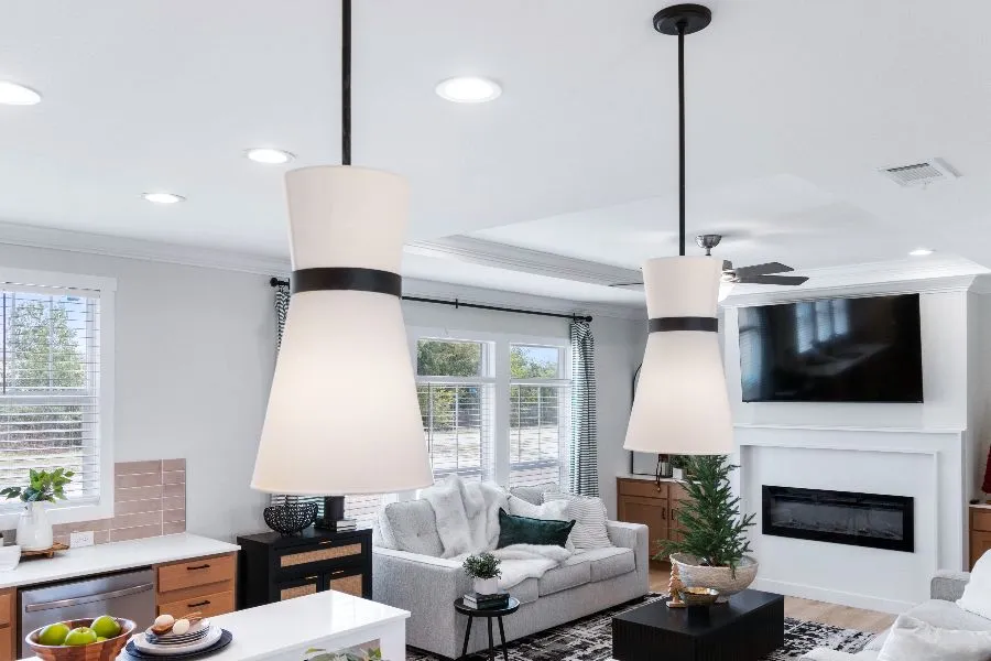 The THE ARCHIBALD Living Room. This Manufactured Mobile Home features 4 bedrooms and 2 baths.