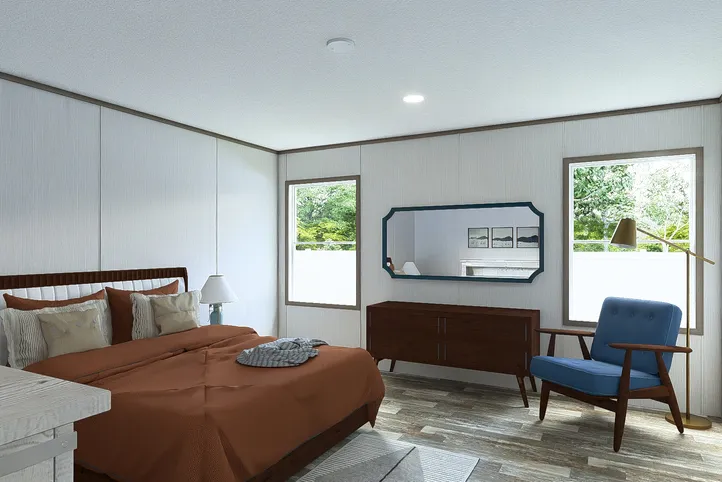The ULTRA PRO JEWEL 3 BR 32X60 Primary Bedroom. This Manufactured Mobile Home features 3 bedrooms and 2 baths.
