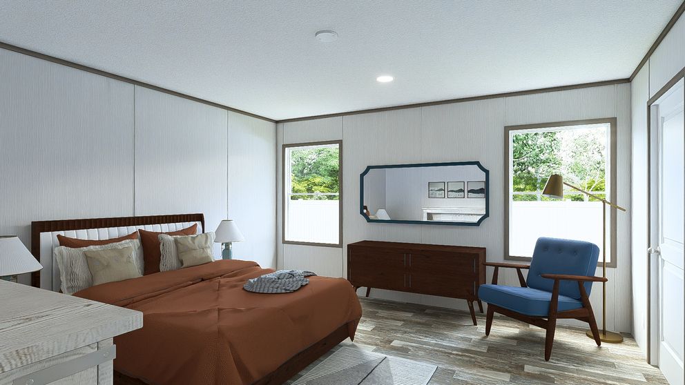 The ULTRA PRO JEWEL 3 BR 32X60 Primary Bedroom. This Manufactured Mobile Home features 3 bedrooms and 2 baths.