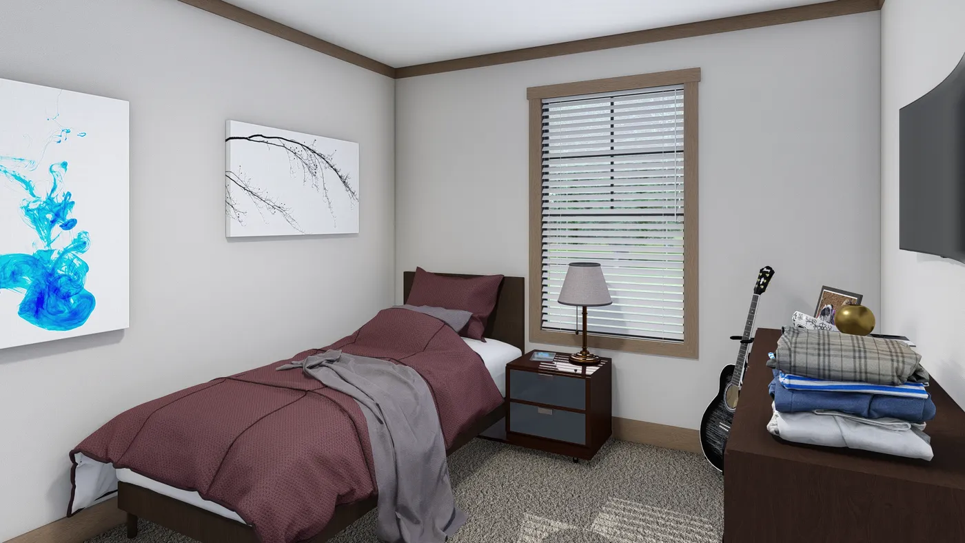 The WILDER Bedroom. This Manufactured Mobile Home features 3 bedrooms and 2 baths.
