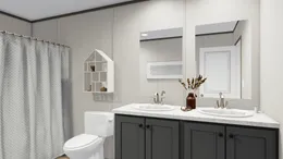 The LEGEND 28X56 4 BR Primary Bathroom. This Manufactured Mobile Home features 4 bedrooms and 2 baths.