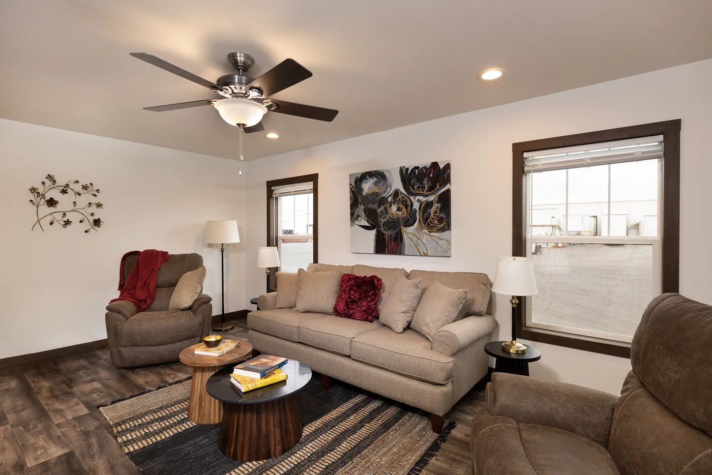 The RAMSEY 75 Living Room. This Manufactured Mobile Home features 4 bedrooms and 2 baths.