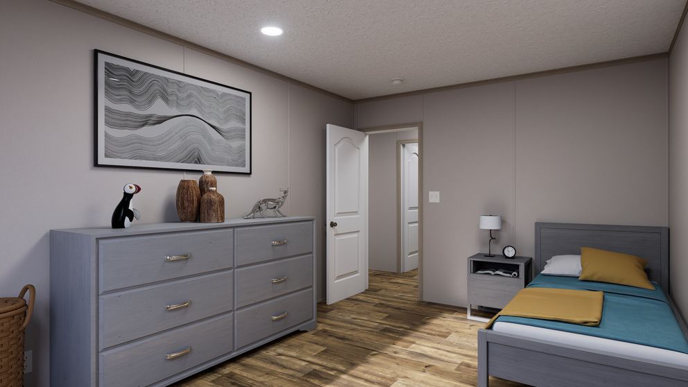 The MOUNTAIN BREEZE 3260 Bedroom. This Manufactured Mobile Home features 3 bedrooms and 2 baths.