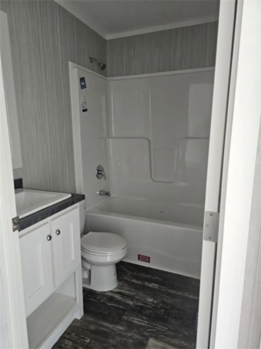 The TOPAZ Guest Bathroom. This Manufactured Mobile Home features 3 bedrooms and 2 baths.