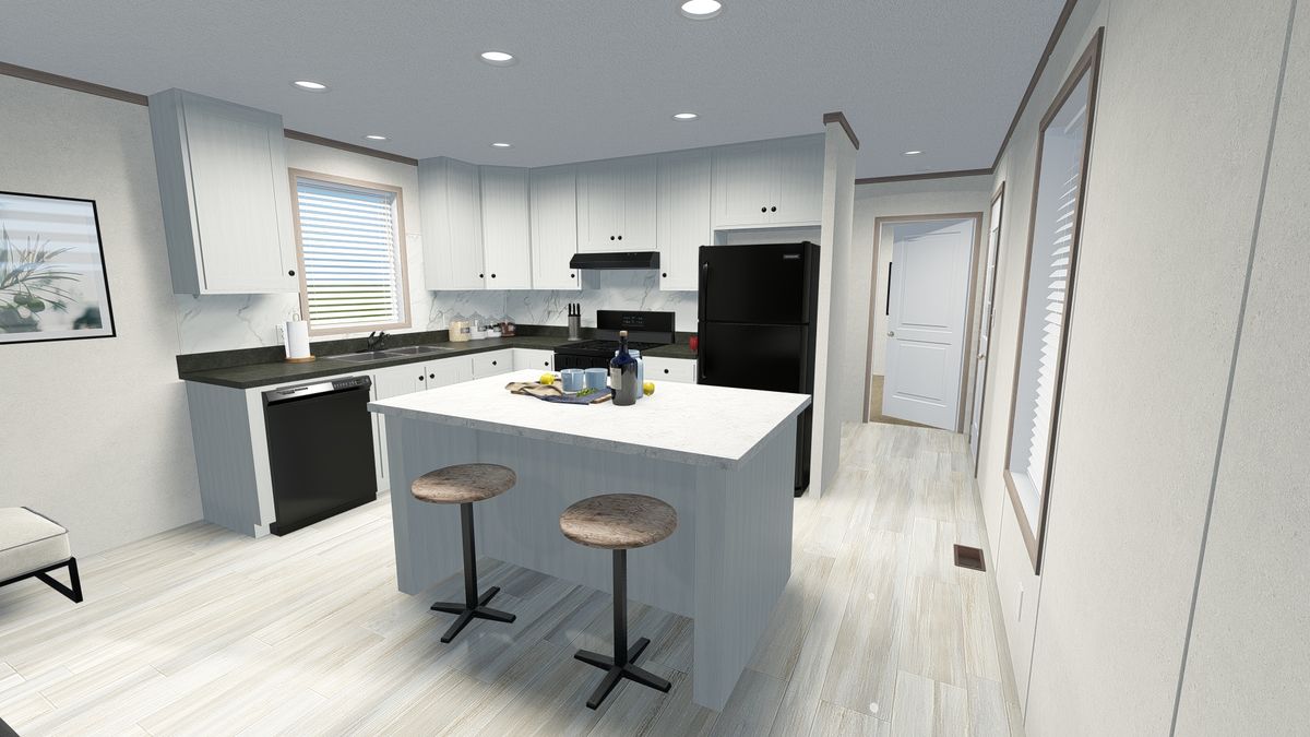 The 6616-4779 THE PULSE Kitchen. This Manufactured Mobile Home features 3 bedrooms and 2 baths.