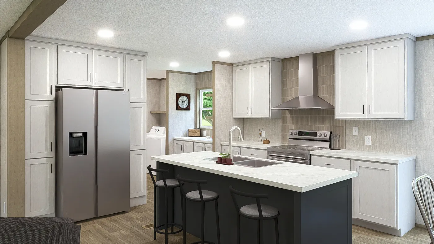 Tranquility. The RIO Kitchen. This Manufactured Mobile Home features 3 bedrooms and 2 baths.