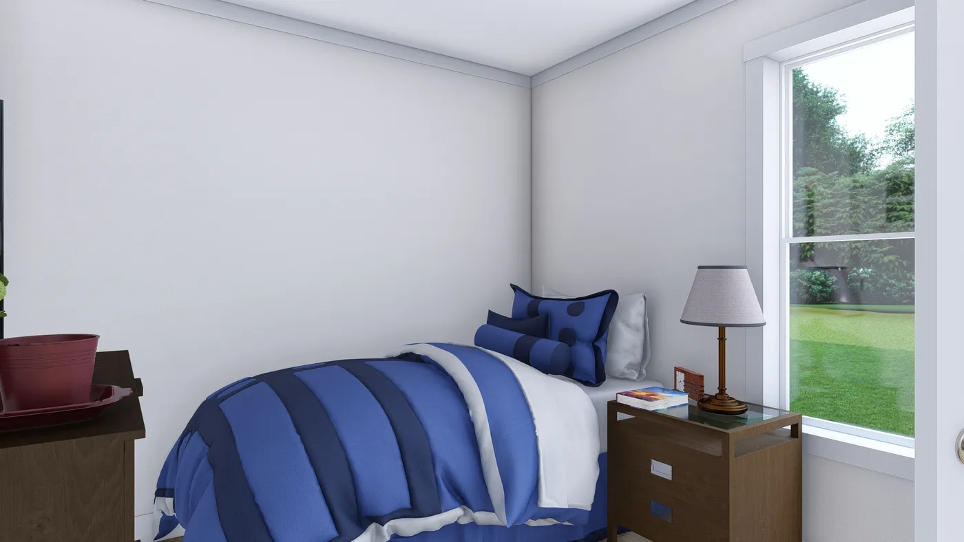 The LOVELY DAY Guest Bedroom. This Manufactured Mobile Home features 4 bedrooms and 2 baths.