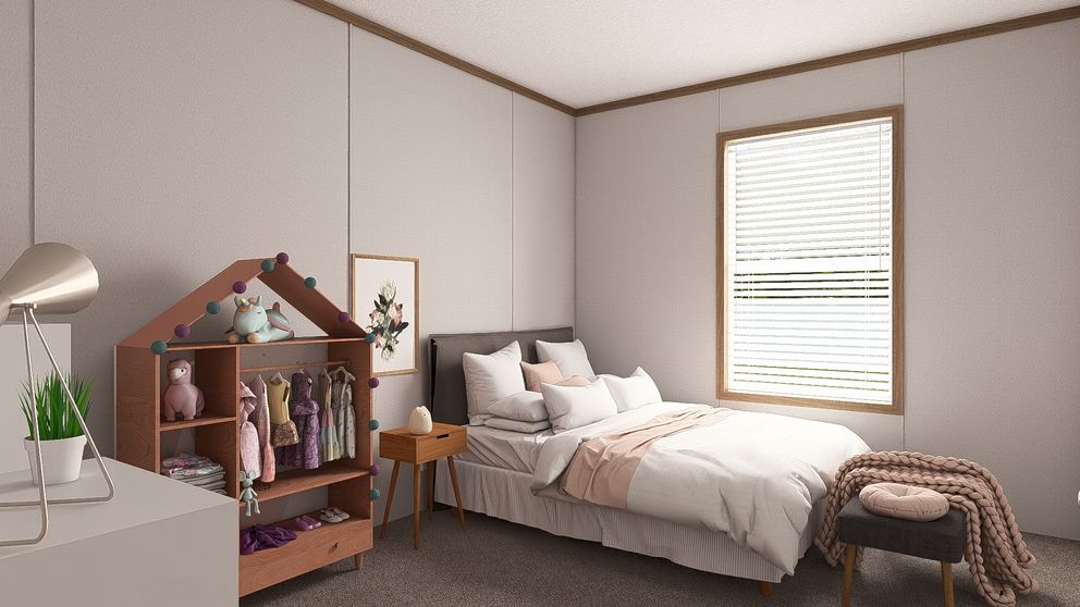 The THE RESERVE 52 Bedroom. This Manufactured Mobile Home features 3 bedrooms and 2 baths.