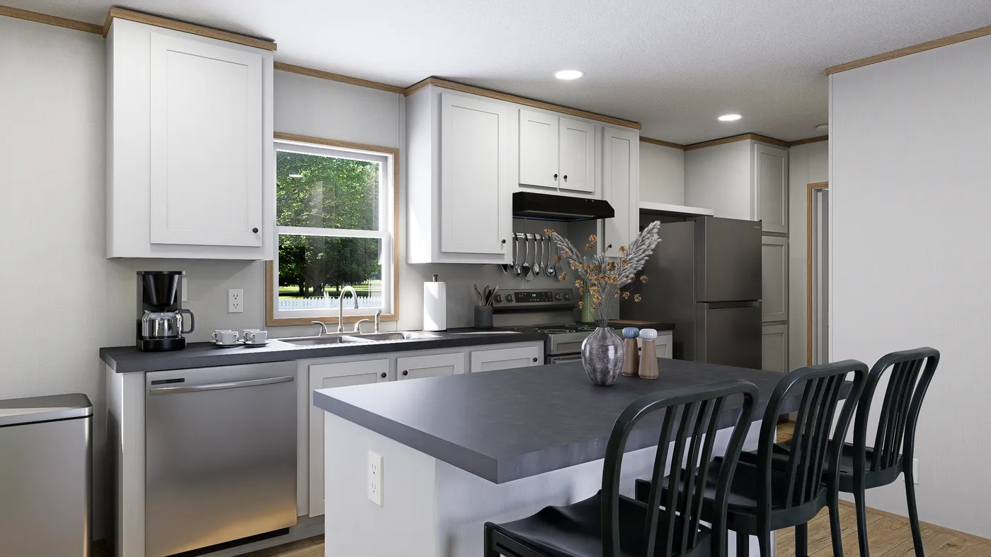 The HORIZON ATLAS 16602A Kitchen. This Manufactured Mobile Home features 2 bedrooms and 2 baths.
