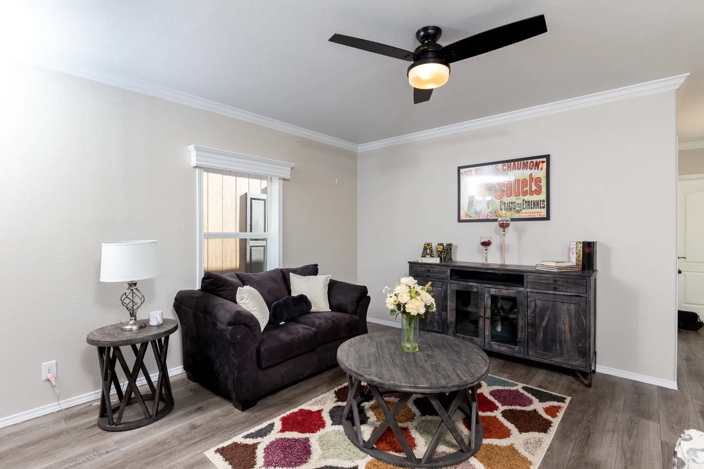 The K1668A Living Room. This Manufactured Mobile Home features 2 bedrooms and 2 baths.