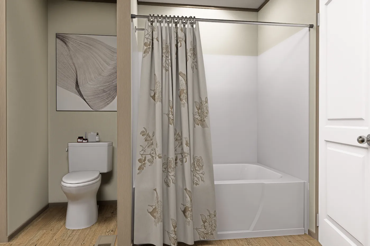 The EXPLORER Primary Bathroom. This Manufactured Mobile Home features 3 bedrooms and 2 baths.