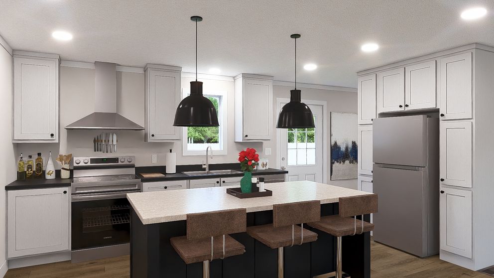 The HEY JUDE Kitchen. This Manufactured Mobile Home features 4 bedrooms and 2 baths.