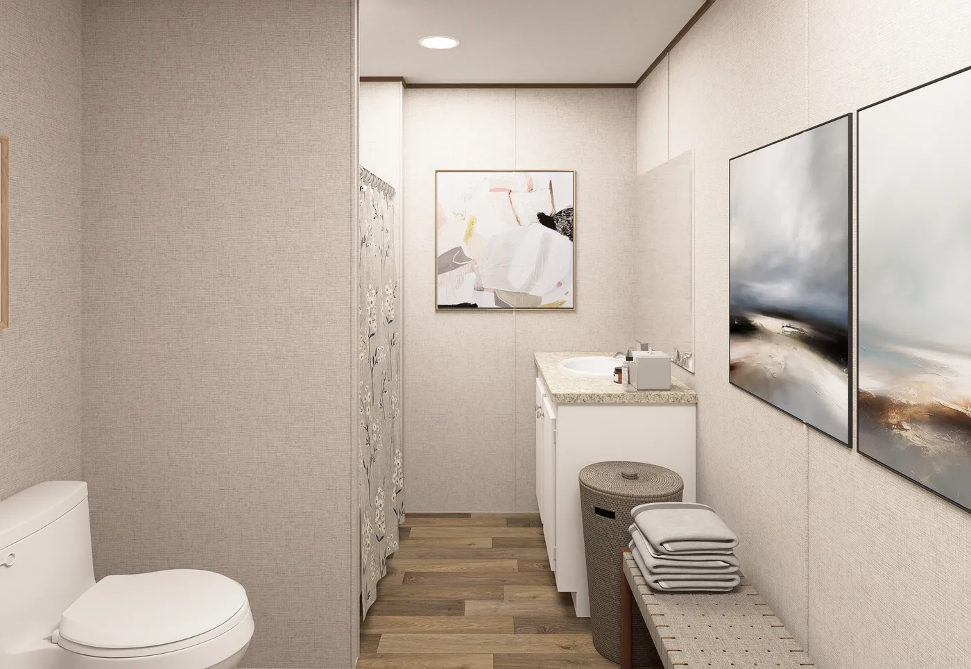 The MAPLE Primary Bathroom. This Manufactured Mobile Home features 3 bedrooms and 2 baths.