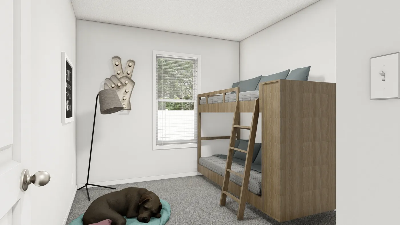 The DRM486F 48'              DREAM Bedroom. This Manufactured Mobile Home features 4 bedrooms and 2 baths.