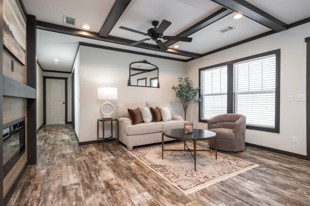 The BABY BOUJEE Living Room. This Manufactured Mobile Home features 3 bedrooms and 2 baths.