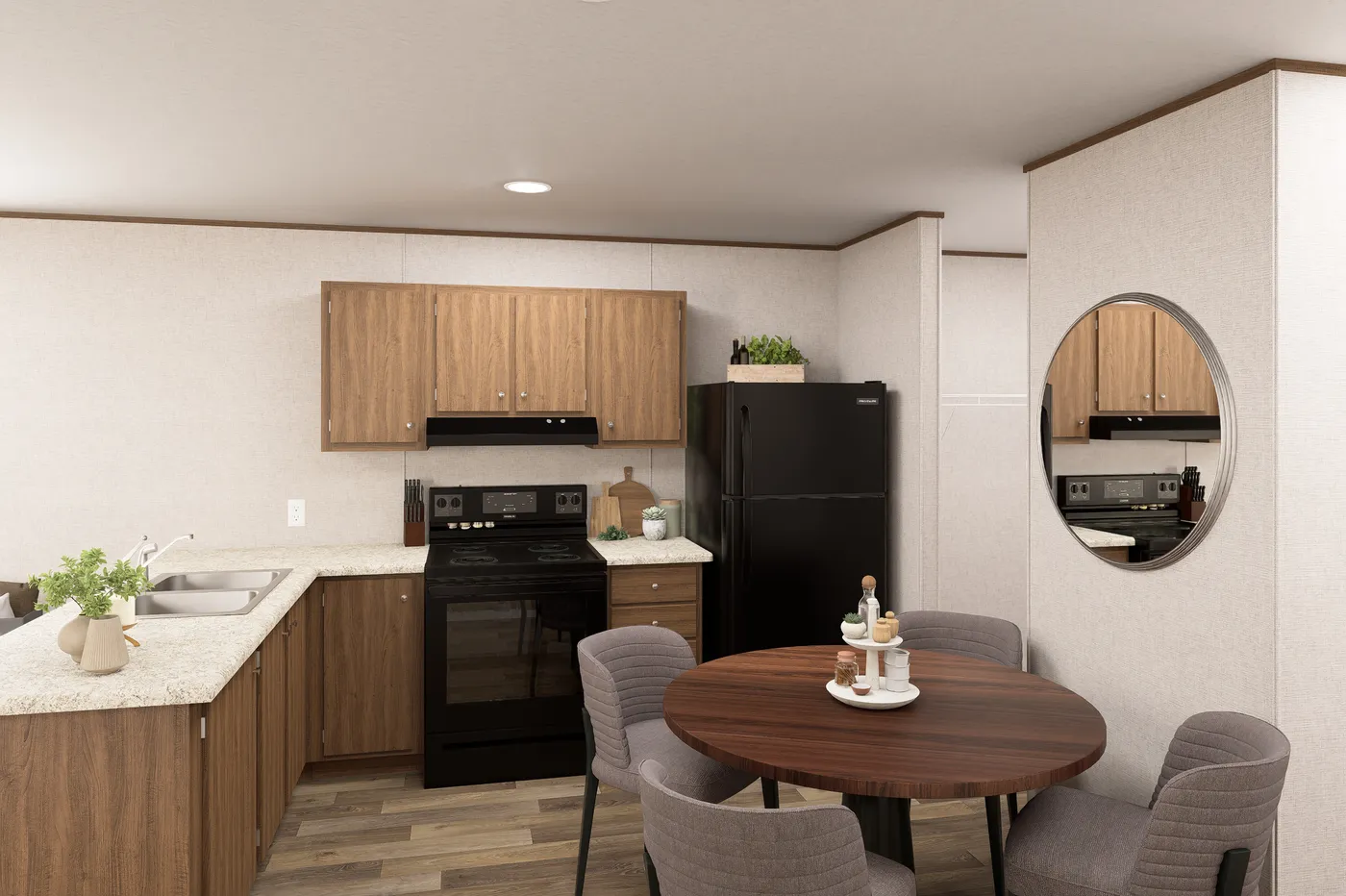 The HICKORY Kitchen. This Manufactured Mobile Home features 3 bedrooms and 2 baths.