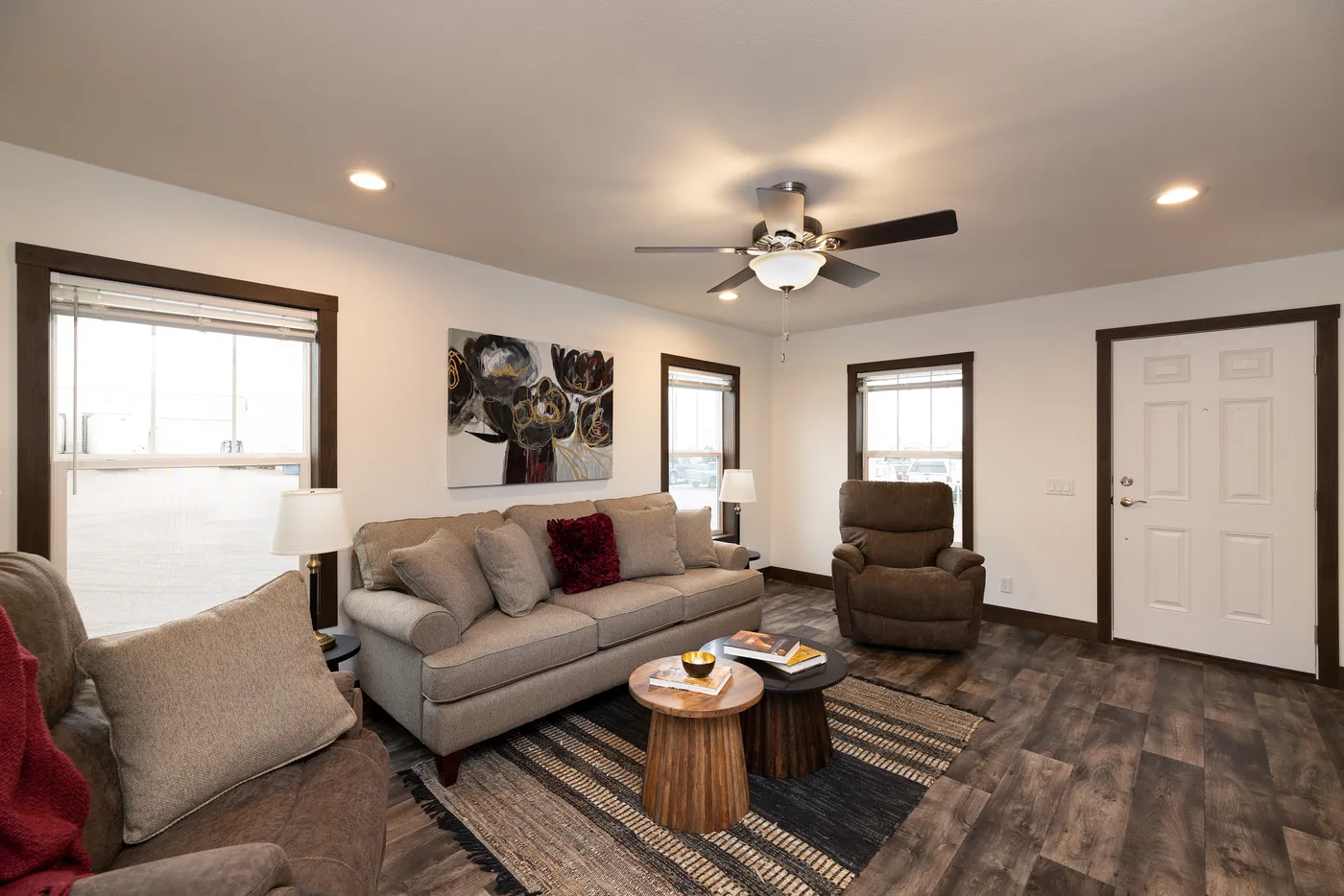 The RAMSEY 75 Living Room. This Manufactured Mobile Home features 4 bedrooms and 2 baths.