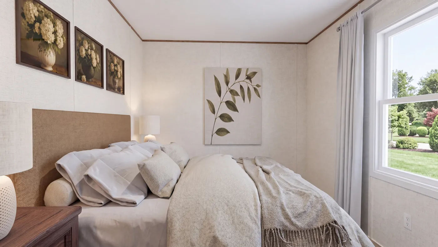 The CYPRESS Guest Bedroom. This Manufactured Mobile Home features 4 bedrooms and 2 baths.
