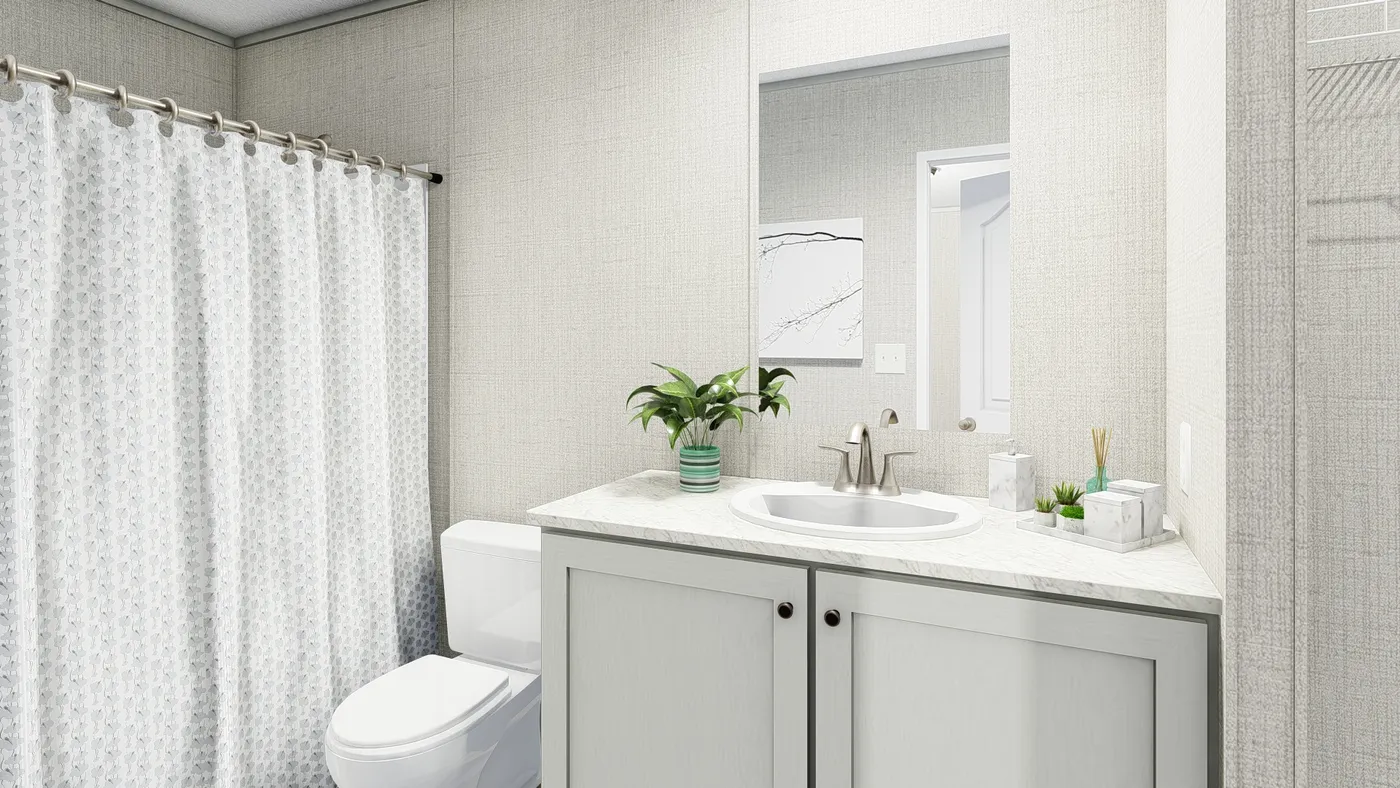 The COASTAL BREEZE I  16X72 Primary Bathroom. This Manufactured Mobile Home features 3 bedrooms and 2 baths.