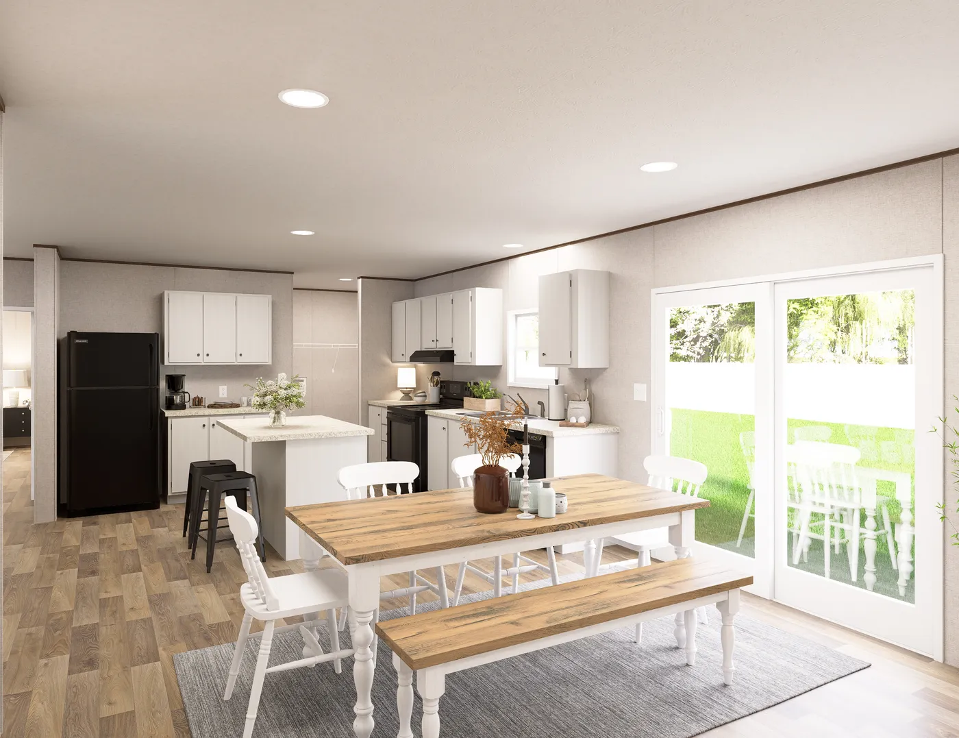 The SYCAMORE Dining Area. This Manufactured Mobile Home features 4 bedrooms and 2 baths.
