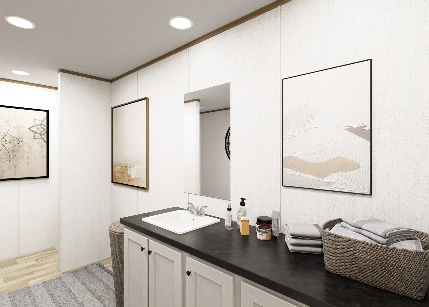 The HARBOR Primary Bathroom. This Manufactured Mobile Home features 3 bedrooms and 2 baths.