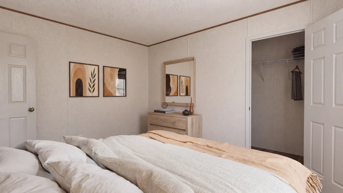The SYCAMORE Bedroom. This Manufactured Mobile Home features 4 bedrooms and 2 baths.