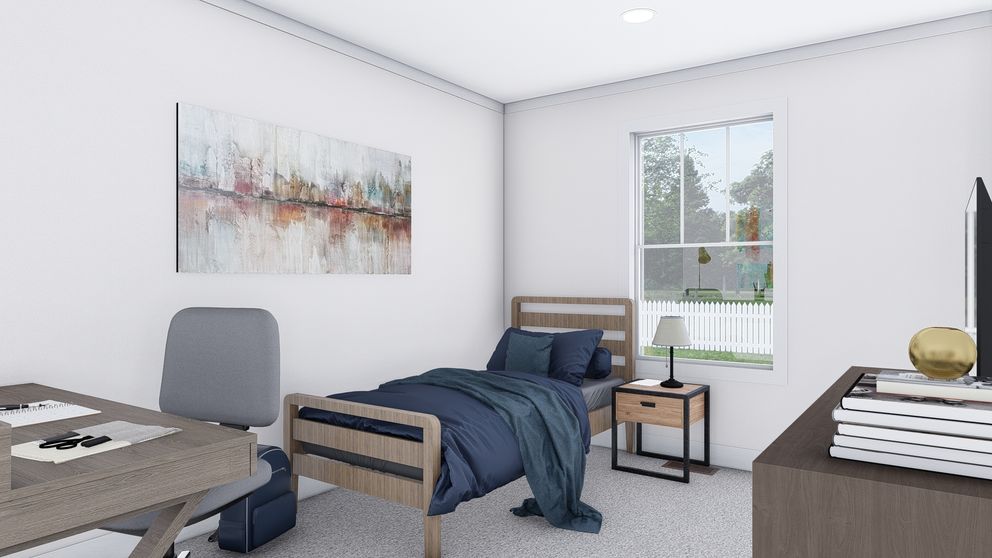 The STAYIN' ALIVE Guest Bedroom. This Manufactured Mobile Home features 3 bedrooms and 2 baths.