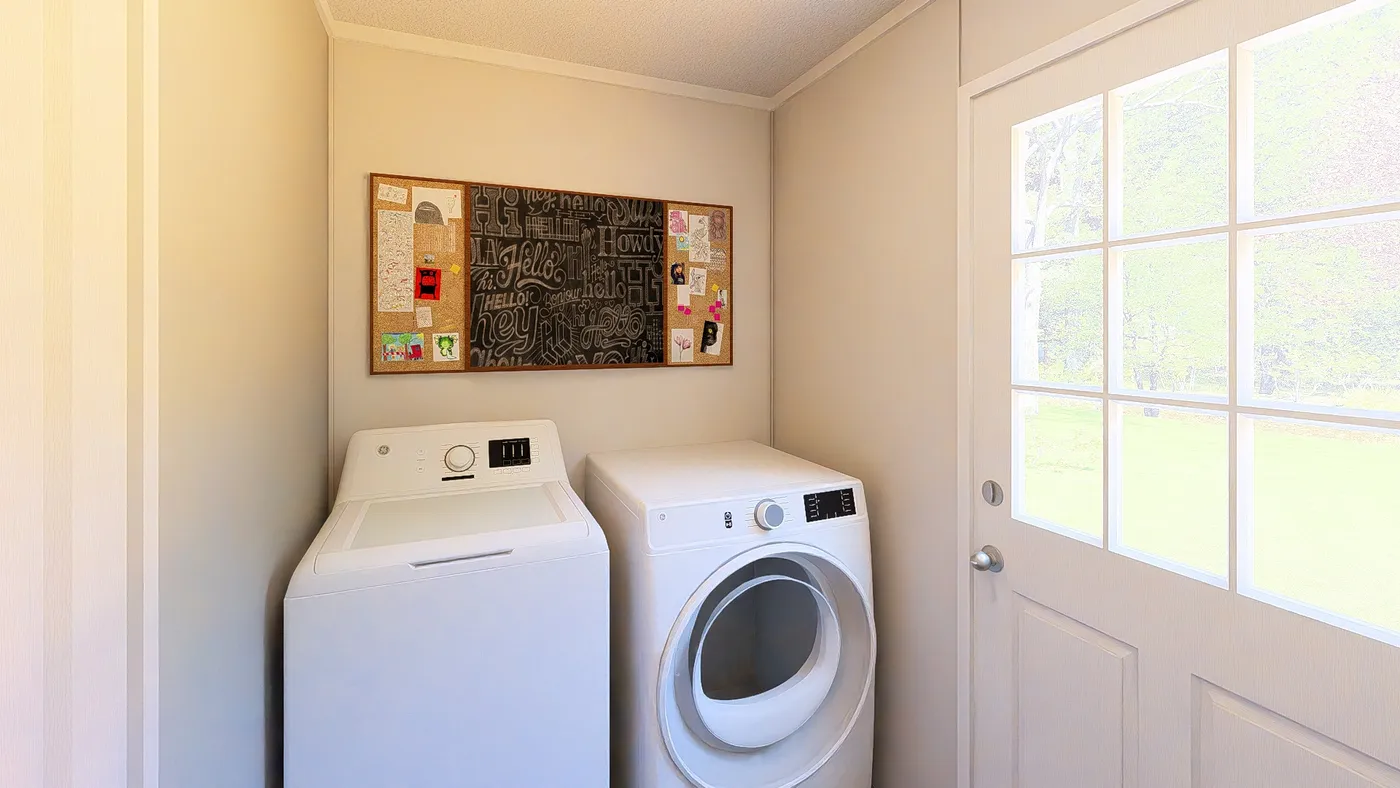 The GARNET Utility Room. This Manufactured Mobile Home features 3 bedrooms and 2 baths.