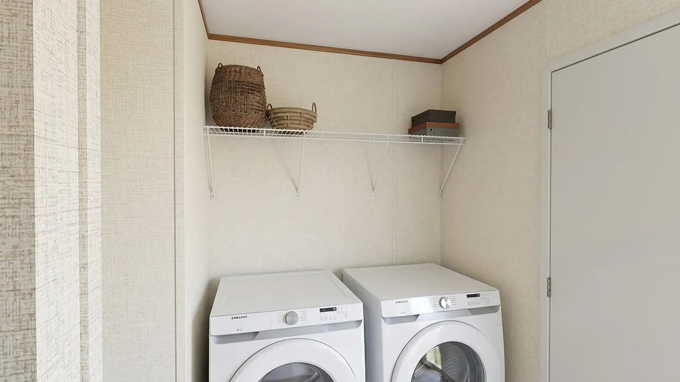 The MAPLE Utility Room. This Manufactured Mobile Home features 3 bedrooms and 2 baths.