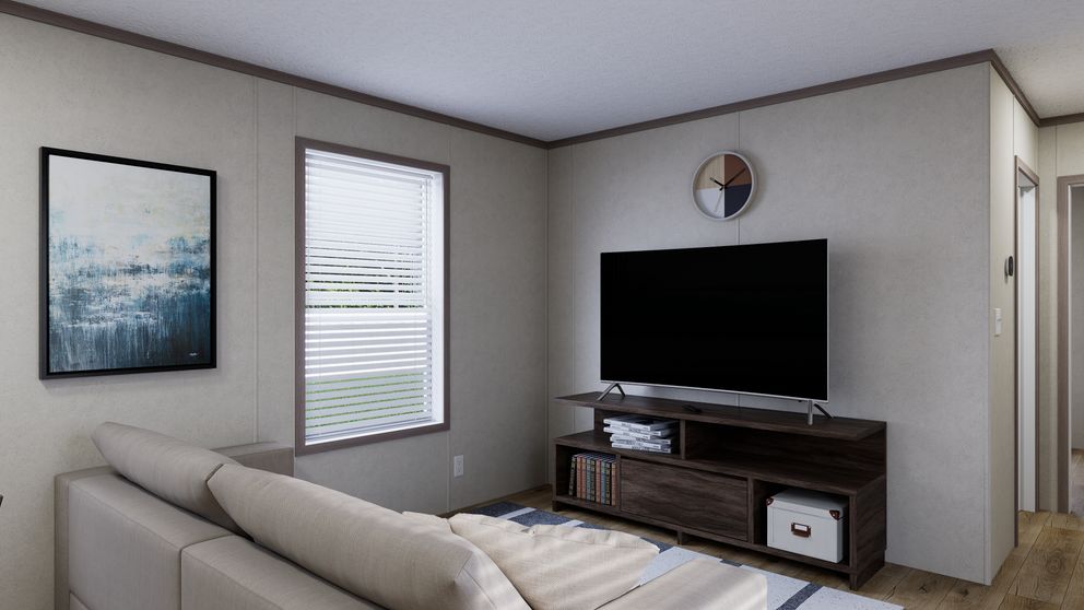 The 5614-CC02 CLEARPATH 56 Living Room. This Manufactured Mobile Home features 2 bedrooms and 2 baths.