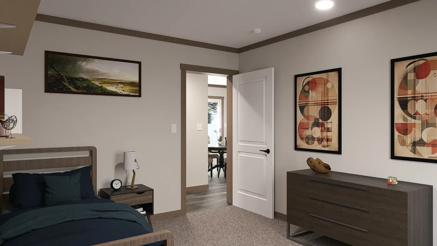 The LIZZIE Guest Bedroom. This Manufactured Mobile Home features 3 bedrooms and 2 baths.