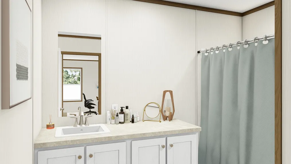 The AMBITION Guest Bathroom. This Manufactured Mobile Home features 4 bedrooms and 2 baths.