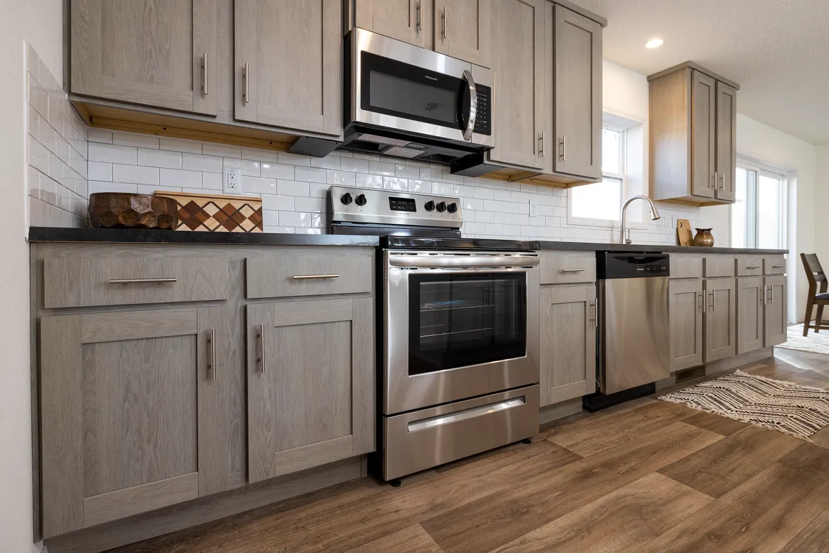 The ROOSEVELT MOD Kitchen. This Modular Home features 3 bedrooms and 2 baths.