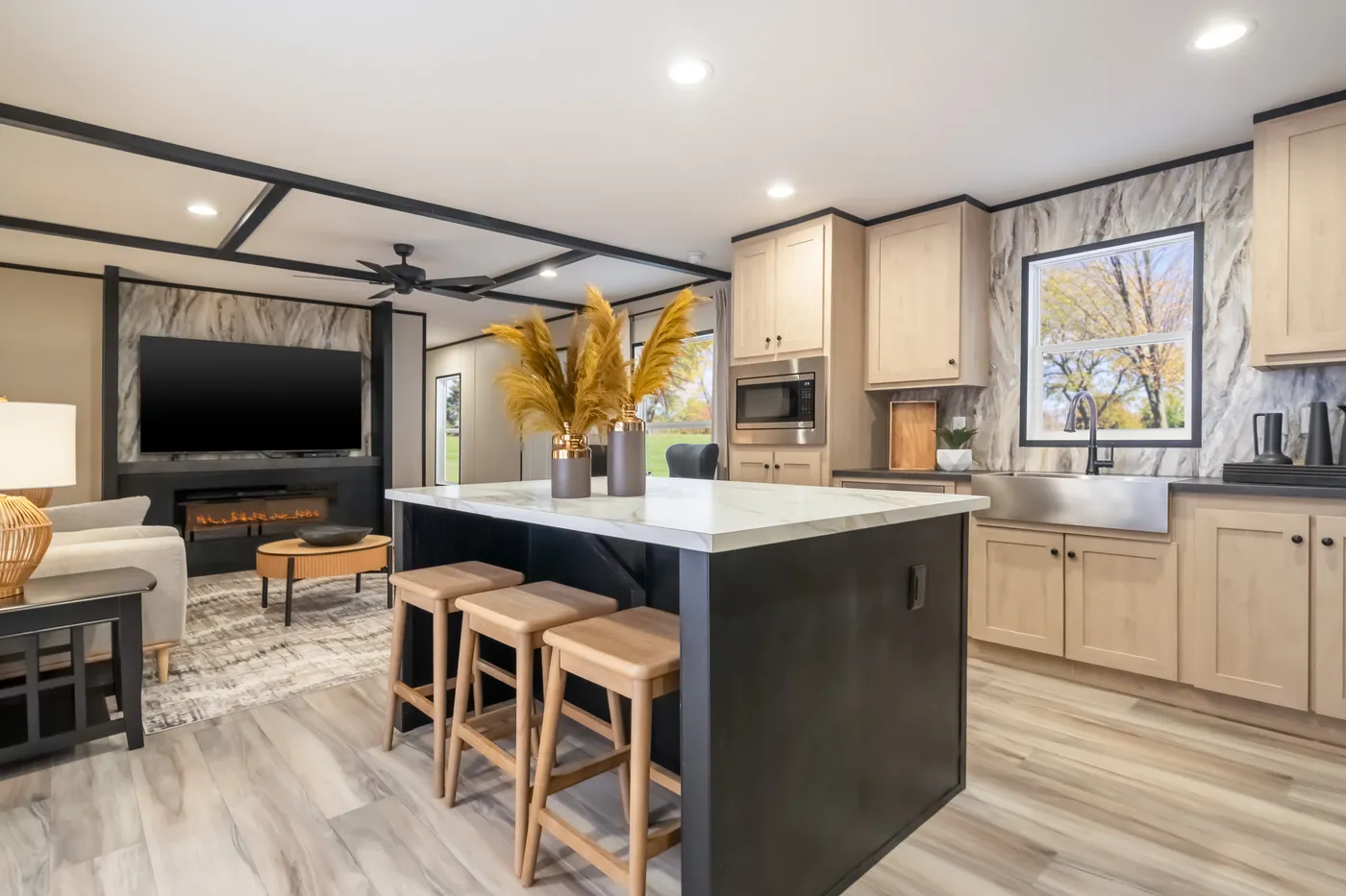 The THE SMOKEY Kitchen. This Manufactured Mobile Home features 3 bedrooms and 2 baths.