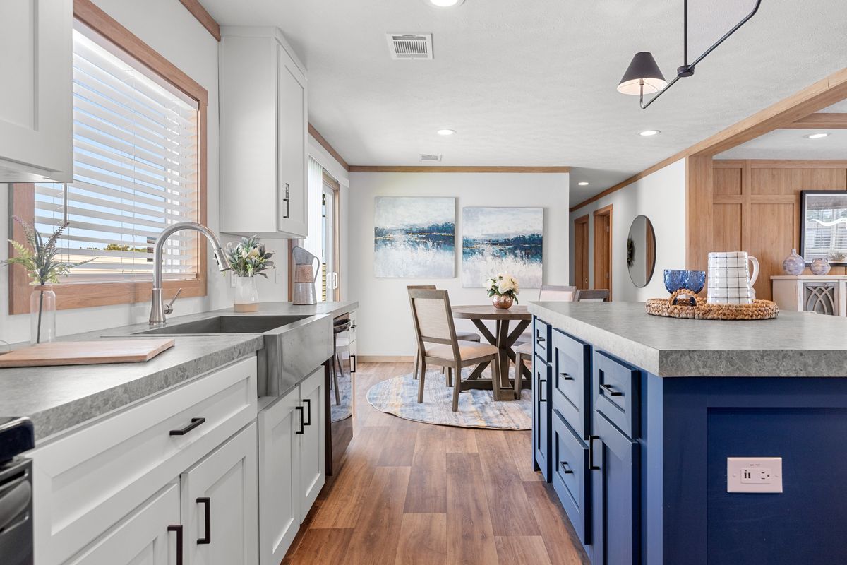 The LORALEI Kitchen. This Manufactured Mobile Home features 3 bedrooms and 2 baths.